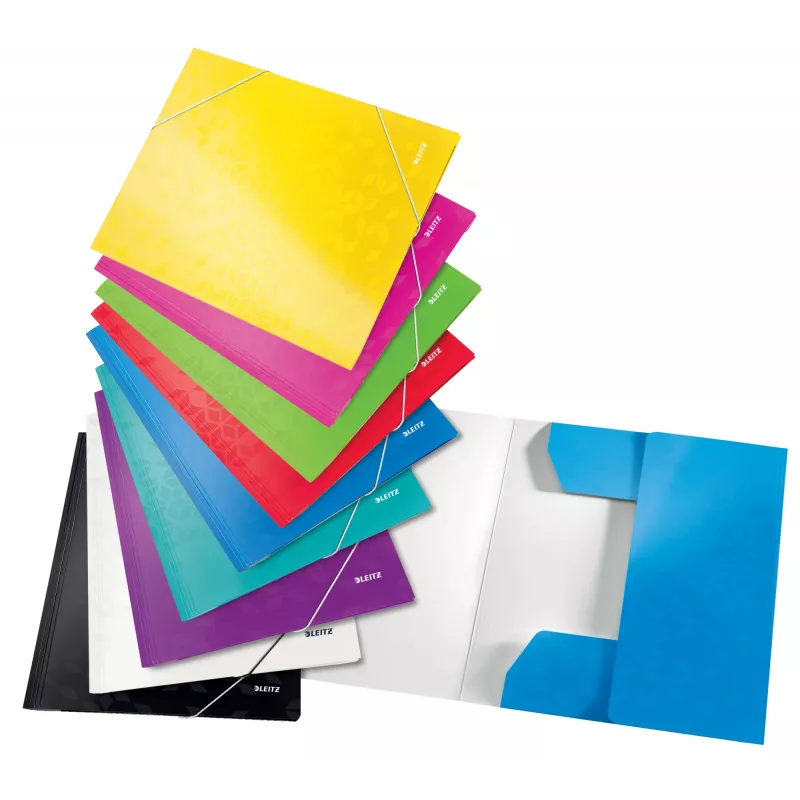 Leitz 3-vlapsmap WOW Card/POB A4, vlapsmap, A4, polypropyleen (PP), zwart, 150 vel, elastiek