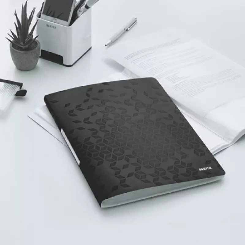 Leitz displayboek WOW PP 40 hoesjes, zwart, polypropyleen (PP), 40 hoesjes, A4, 231 mm, 16 mm