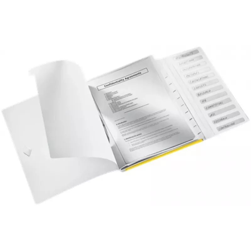 Leitz scheidingsbladen-boek WOW PP 12-voudig, A4, polypropyleen (PP), geel, 200 vel, 80 g/m², 265 mm