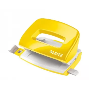 Leitz NeXXt perforator WOW Mini 2-voudig / 10 vel, 10 vel, geel, kunststof, 8 cm, 5,5 mm, A4, A5, A6, folio, US-quart, 8 x 8 x 8 cm