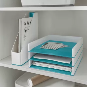 Leitz tijdschriftenhouder WOW Dual Colour, paars, wit, kunststof, A4, 73 mm, 272 mm, 318 mm