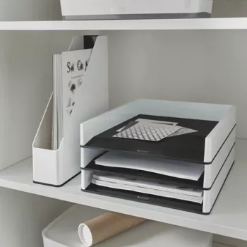 Leitz tijdschriftenhouder WOW Dual Colour, wit, kunststof, A4, 73 mm, 318 mm, 272 mm