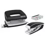 Leitz nietmachine & perforator set Mini WOW, 10 vel, zwart, P2, metaal, kunststof, 3,5 cm, 100 nietjes