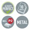 Leitz nietmachine & perforator set Mini WOW, 10 vel, zwart, P2, metaal, kunststof, 3,5 cm, 100 nietjes