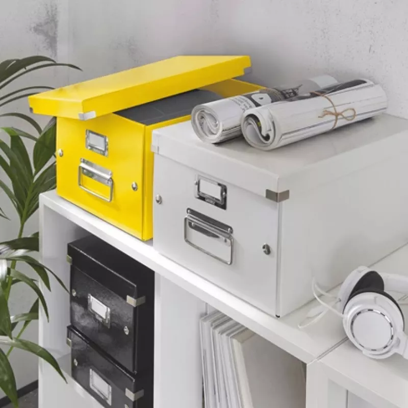 Leitz Click & Store WOW middelgrote opbergbox, geel, karton, 281 mm, 370 mm, 200 mm, 900 g