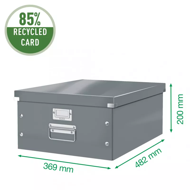 Leitz Click & Store WOW grote opbergbox, geel, karton, 369 mm, 482 mm, 200 mm