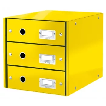 Leitz Click & Store WOW ladekast (3 laden), geel, karton, 2,21 kg, 1 stuk