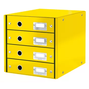 Leitz Click & Store WOW ladekast (4 laden), geel, karton, 286 mm, 282 mm, 2,49 kg, Duitsland