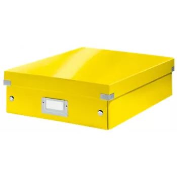 Leitz Click & Store WOW Medium organiser box, opbergbox, geel, rechthoekig, karton, monochroom, binnen