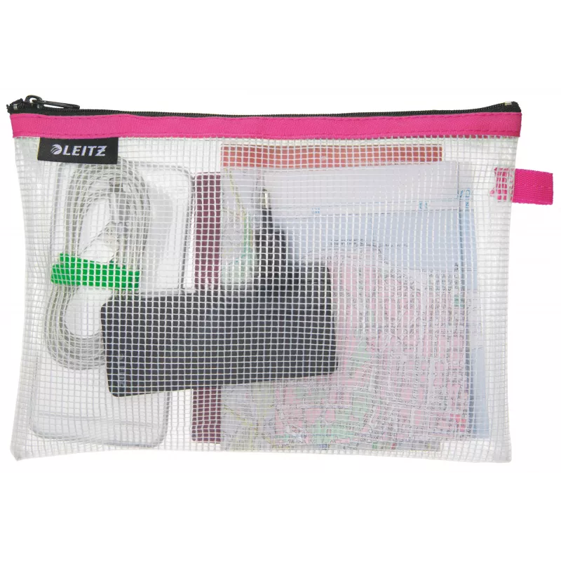 Leitz Travel Pouch waterdicht WOW Medium, unisex, accessoiretas, medium, rits, waterdicht, roze