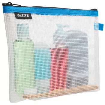 Leitz Travel Pouch Cosmetic waterafstotend WOW, unisex, toilettas, one size, rits, waterafstotend, blauw