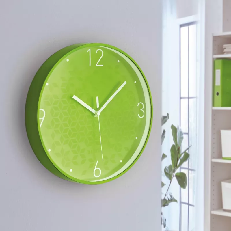 Leitz wandklok (geruisloos) WOW, rond, groen