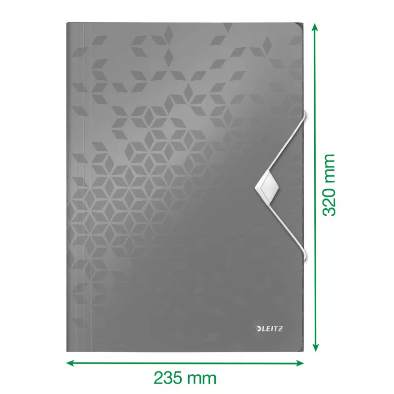 Leitz 3-klapmap WOW PP A4, klapmap, A4, polypropyleen (PP), zwart, liggend/staand, 150 vel