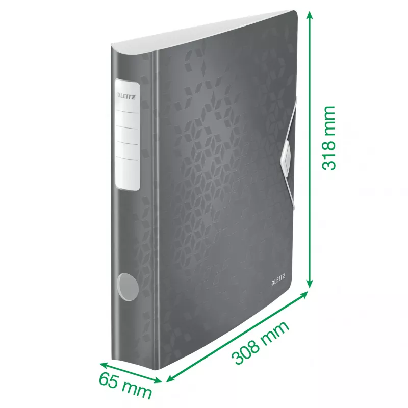 Leitz hefboomordner Active PP WOW A4/65 mm, A4, D-ring, opbergen, polyfoam, groen, 350 vel