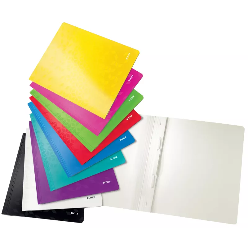 Leitz platte map karton/karton WOW A4, conventionele map, A4, karton, groen, staand, 250 vel
