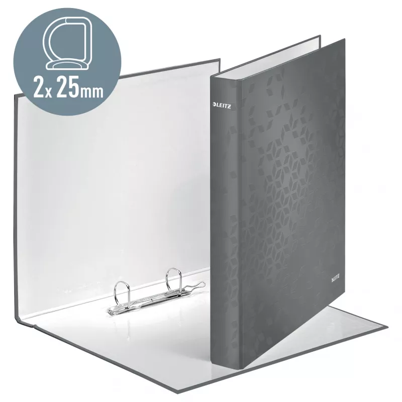 Leitz ringband WOW gelamineerd A4+ 2DR/25 mm, A4+, D-ring, karton, groen, 250 vel, 80 g/m²