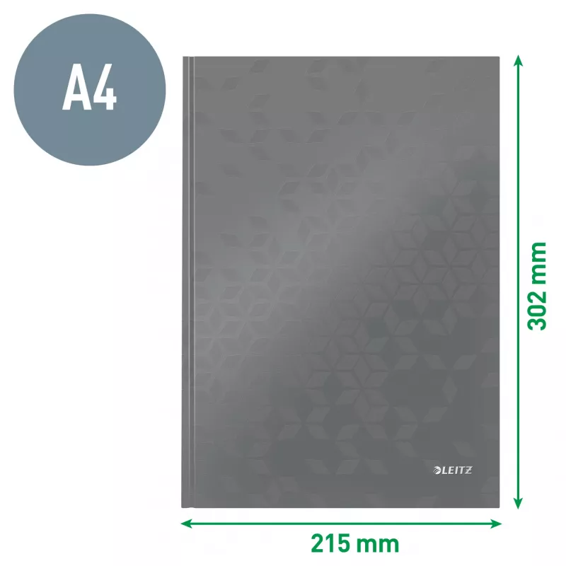 Leitz notebook WOW A4 geruit met hardcover 90 g/m², 80 vel, dessin, groen, A4, 80 vel, 80 g/m², geruit papier