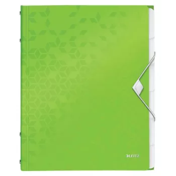 Leitz tabboek WOW PP 6 tabs, conventionele ordner, A4, polypropyleen (PP), groen, glanzend, 200 vel