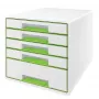 Leitz WOW Cube ladekast met 5 laden, 5 laden, kunststof, 270 mm, 287 mm, 363 mm, 3,59 kg