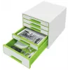Leitz WOW Cube ladekast met 5 laden, 5 laden, kunststof, 270 mm, 287 mm, 363 mm, 3,59 kg