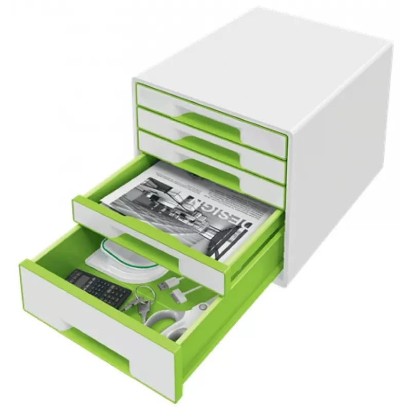 Leitz WOW Cube ladekast met 5 laden, 5 laden, kunststof, 270 mm, 287 mm, 363 mm, 3,59 kg