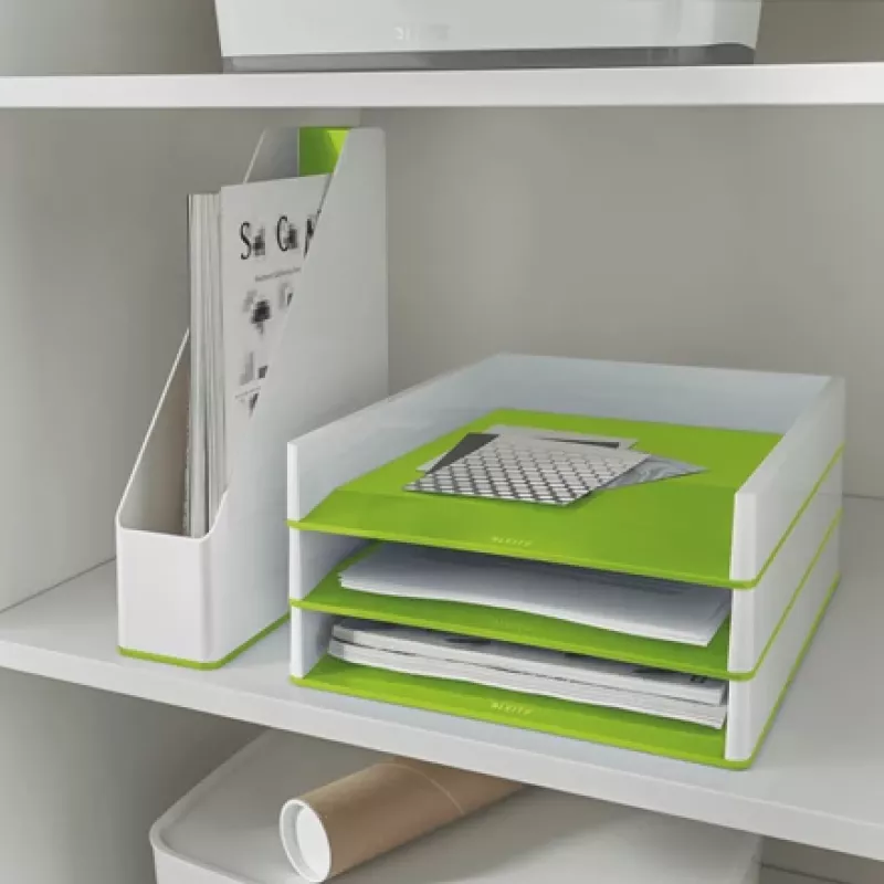 Leitz briefbak WOW tweekleurig, kunststof, groen, wit, A4, A4, 267 mm, 336 mm