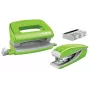 Leitz nietmachine & perforator set mini WOW, 10 vel, groen, P2, metaal, kunststof, 3,5 cm, 100 nietjes