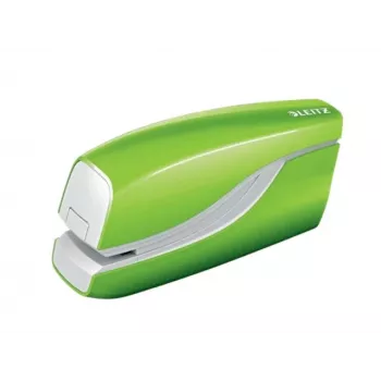 Leitz NeXXt nietmachine op batterij WOW 5566, 10 vel, voorlader, 1 cm, kunststof, groen, batterij