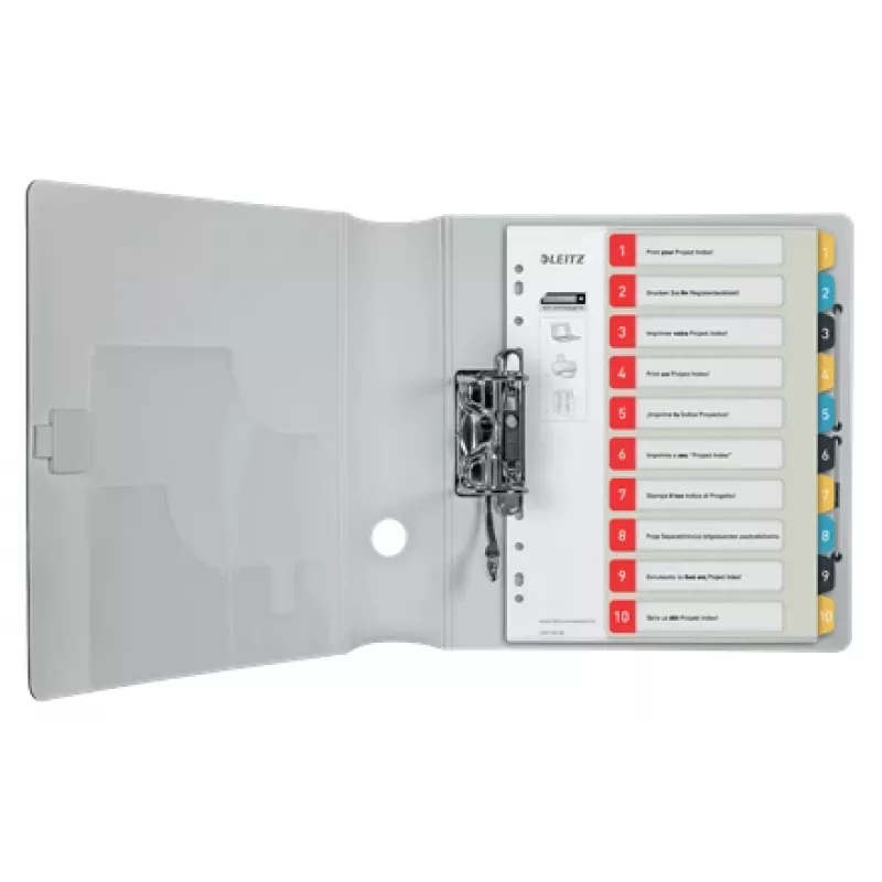 Leitz Cosy 1-10 bedrukbaar register, PP, numeriek tabregister, polypropyleen (PP), staand, A4 maxi, 245 mm, 305 mm