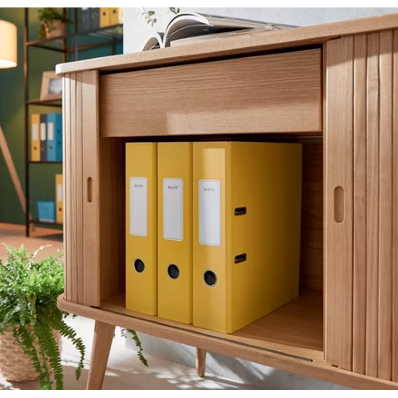 Leitz 180° Cosy hefboomordner Soft Touch 80 mm, A4, karton, geel, gestructureerd oppervlak, 600 vel, 80 g/m²