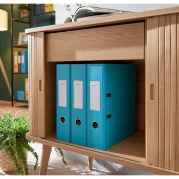 Leitz 180° Cosy hefboomordner Soft Touch 80mm, A4, karton, blauw, gestructureerd oppervlak, 600 vel, 80 g/m²