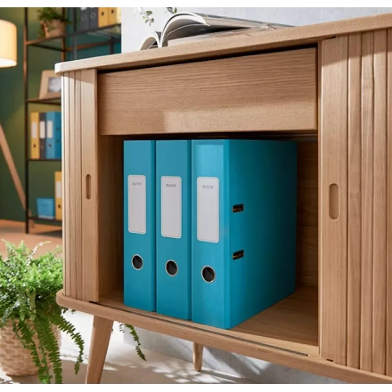 Leitz 180° Cosy hefboomordner Soft Touch 80mm, A4, karton, blauw, gestructureerd oppervlak, 600 vel, 80 g/m²