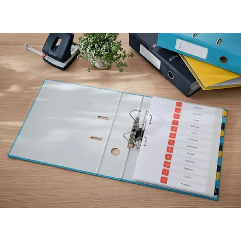 Leitz 180° Cosy hefboomordner Soft Touch 80mm, A4, karton, blauw, gestructureerd oppervlak, 600 vel, 80 g/m²