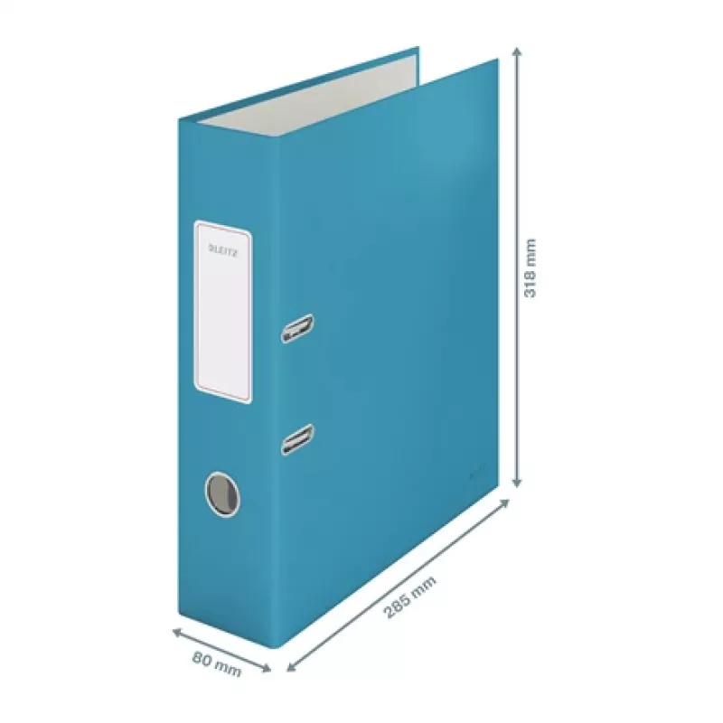 Leitz 180° Cosy hefboomordner Soft Touch 80mm, A4, karton, blauw, gestructureerd oppervlak, 600 vel, 80 g/m²