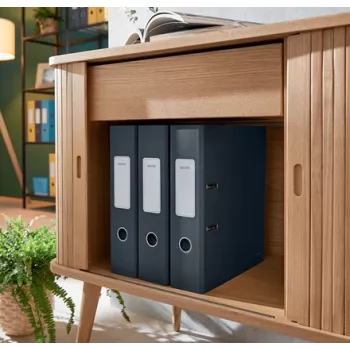 Leitz 180° Cosy hefboomordner Soft Touch 80 mm, A4, karton, zwart, gestructureerd oppervlak, 600 vel, 80 g/m²