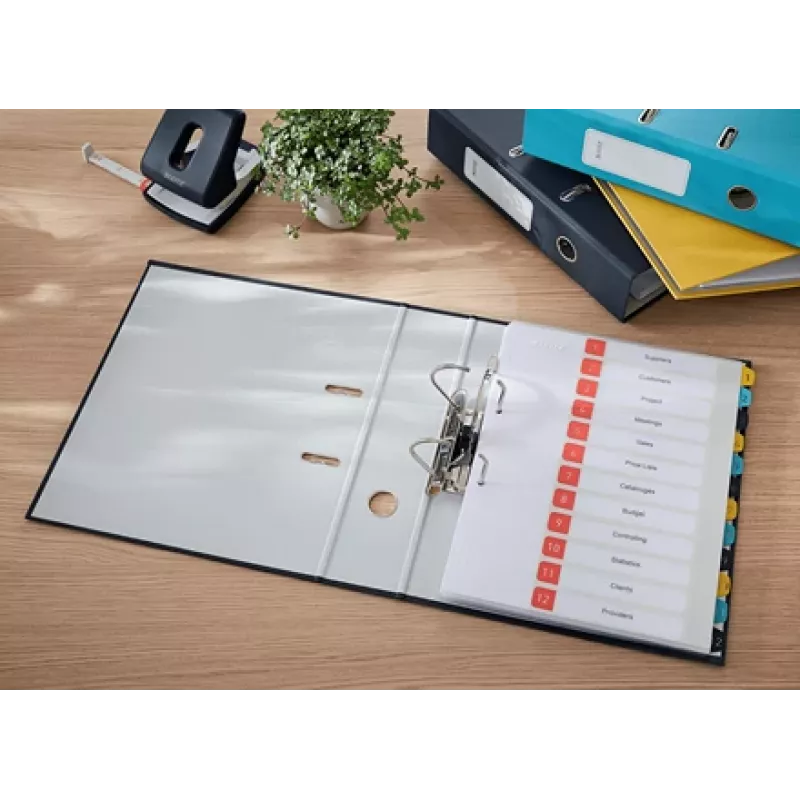 Leitz 180° Cosy hefboomordner Soft Touch 80 mm, A4, karton, zwart, gestructureerd oppervlak, 600 vel, 80 g/m²