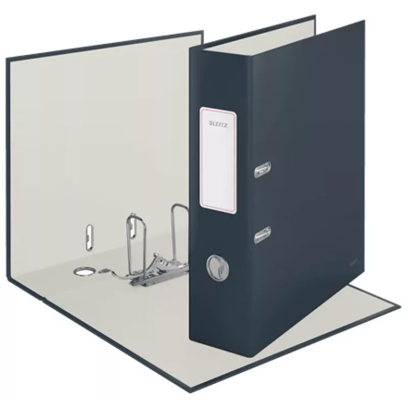 Leitz 180° Cosy hefboomordner Soft Touch 80 mm, A4, karton, zwart, gestructureerd oppervlak, 600 vel, 80 g/m²
