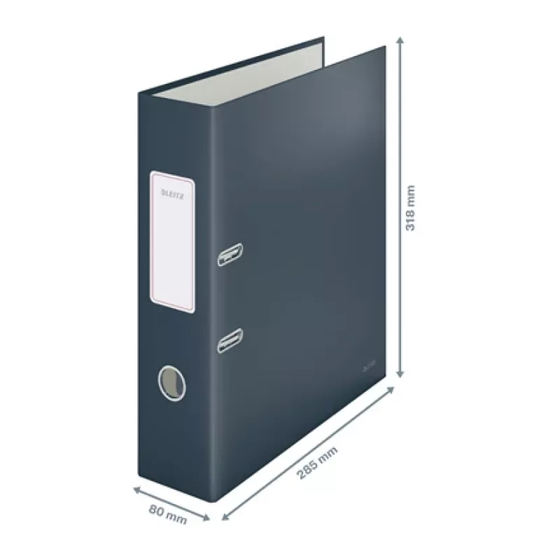 Leitz 180° Cosy hefboomordner Soft Touch 80 mm, A4, karton, zwart, gestructureerd oppervlak, 600 vel, 80 g/m²
