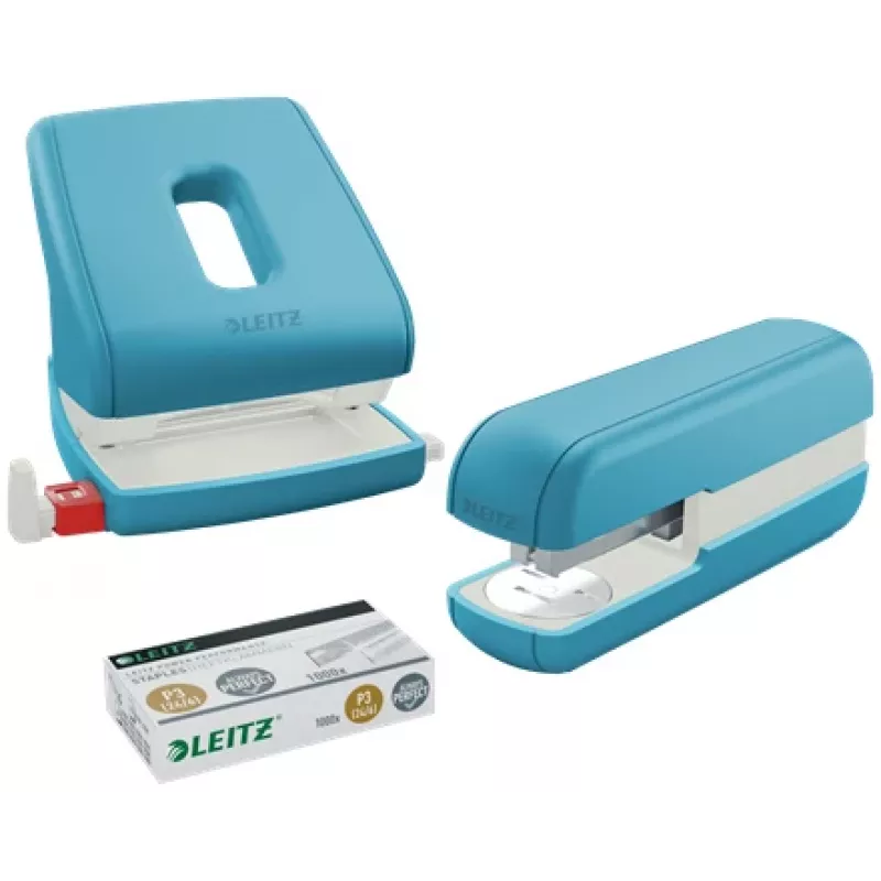 Leitz Cosy perforator 2-gaats 30 vel, 30 vel, blauw, kunststof, 8 cm, 5,5 mm, A4