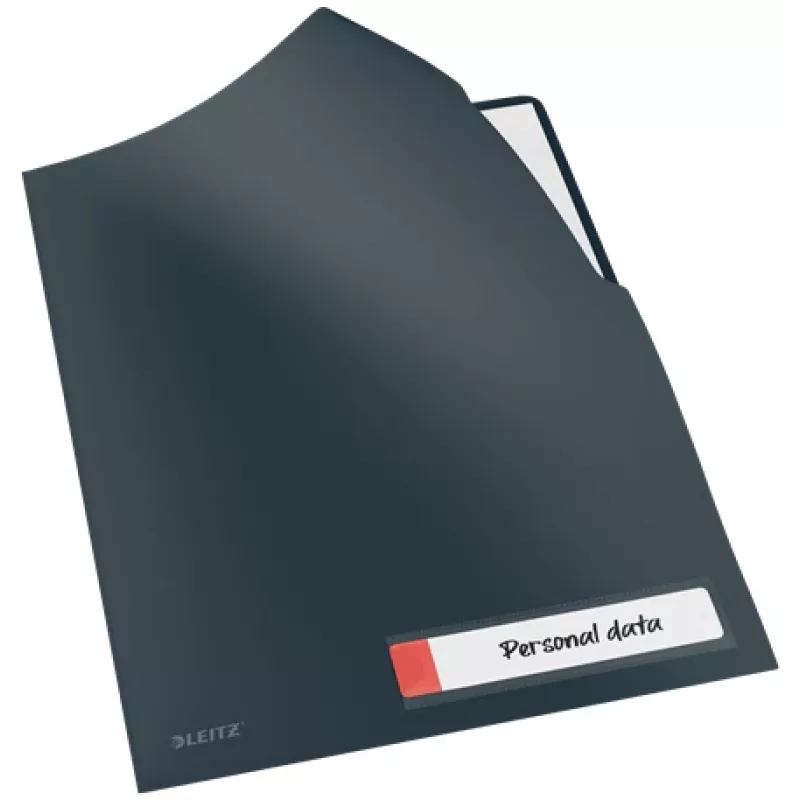 Leitz Cosy privacymap, gewone documentenmap, A4, polypropyleen (PP), zwart, mat, staand