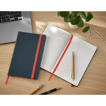 Leitz Cosy notebook Soft Touch geruit met hardcover, monochroom, zwart, A5, 80 vel, mat, 100 g/m²