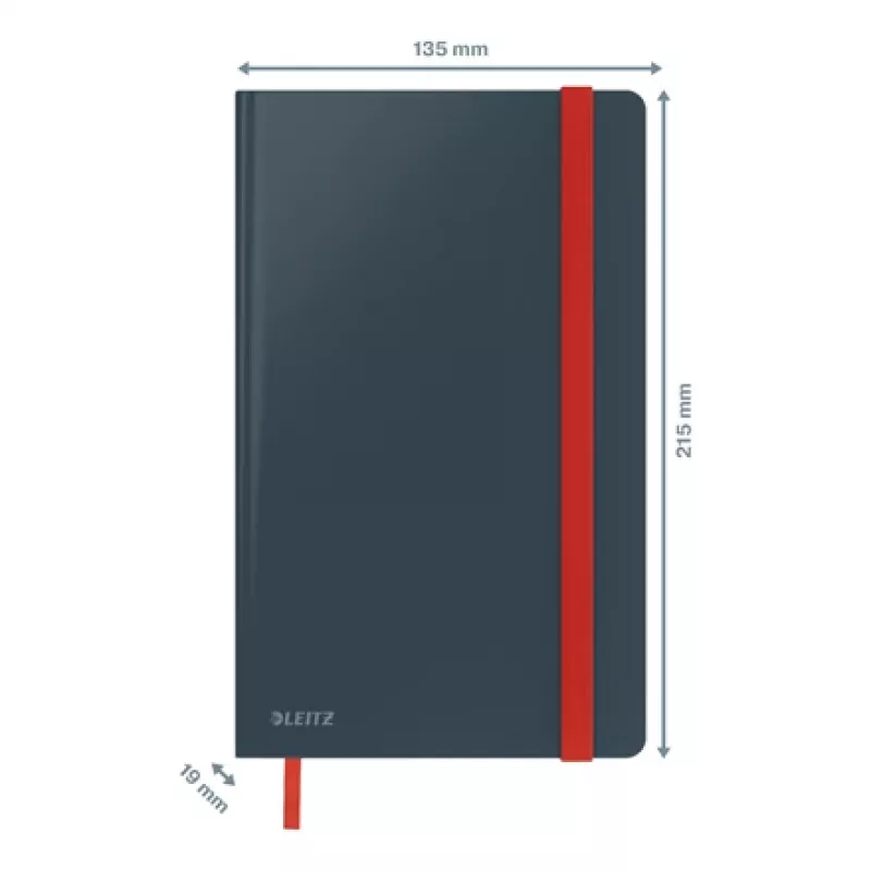 Leitz Cosy notebook Soft Touch gelinieerd met hardcover, effen, zwart, A5, 80 vel, mat, 100 g/m²