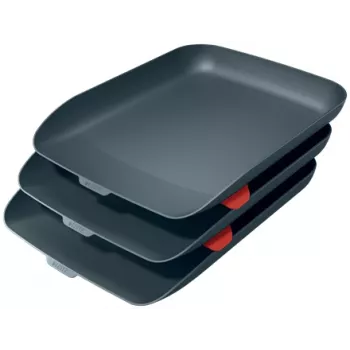 Leitz Cosy briefbak, set van 3 stuks, polystyreen (PS), zwart, A4, A4, 274 mm, 456 mm