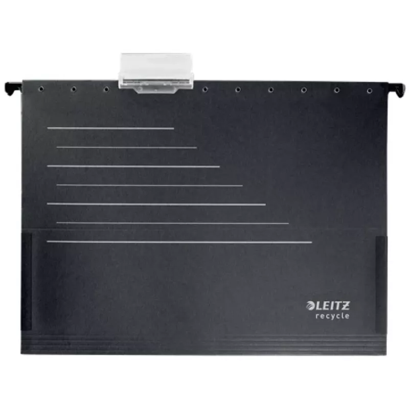 Leitz Alpha® Recycle kartonnen hangmap, A4, zwart, karton, 80 g/m², 150 vel, 348 mm