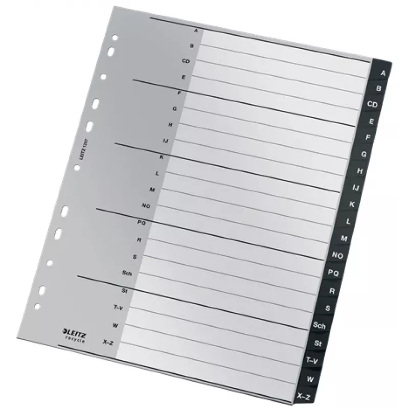 Leitz 12070000 tabregister alfabetisch tabregister polypropyleen (PP) zwart, wit