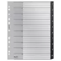 Leitz Recycle index, PP, extra breed, numeriek register, polypropyleen (PP), zwart, wit, staand, A4 maxi, 160 g/m²