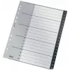 Leitz Recycle index, PP, extra breed, numeriek tabregister, polypropyleen (PP), zwart, wit, A4 maxi, 160 g/m², 238 mm