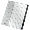 Leitz Recycle index, PP, extra breed, numeriek tabregister, polypropyleen (PP), zwart, wit, staand, A4 maxi, 160 g/m²