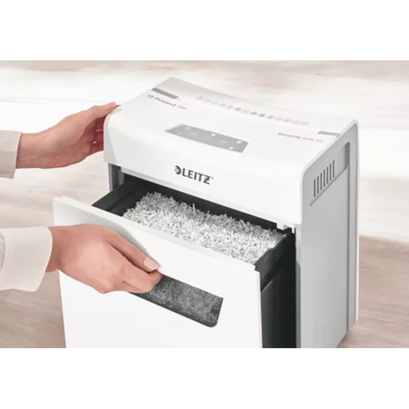 Leitz IQ Protect Premium papierversnipperaar 3M P5, microsnede, 2 x 15 mm, 10 L, 125 vel, 55 dB, touch
