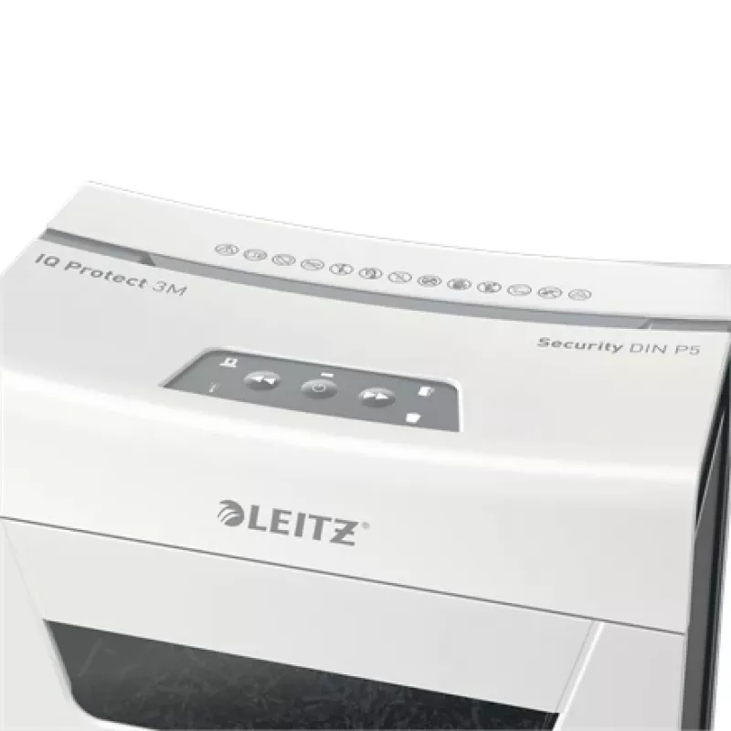 Leitz IQ Protect Premium papierversnipperaar 3M P5, microsnede, 2 x 15 mm, 10 L, 125 vel, 55 dB, touch